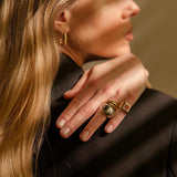 Gold Signet - Red Jasper
