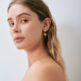 Gold Heart Hoops