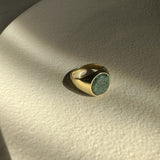 Gold Signet Ring - Green Jasper