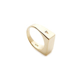 Gold Square Pinky Ring