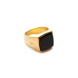 Gold Signet Ring - Onyx