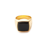 Gold Signet Ring - Onyx
