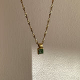 Gold Singapore Necklace Jasper