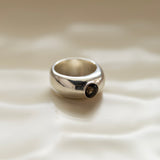 Pierścionek Big Smoky Quartz