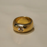 Gold Big Crystal Ring