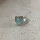 Signet Ring - Aqua Agate