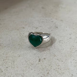 Signet Ring - Green Agate