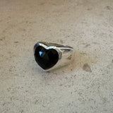 Signet Ring - Heart Onyx