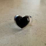 Signet Ring - Heart Onyx