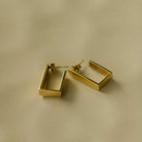 Gold Square Earrings