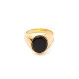 Gold Signet Ring - Onyx